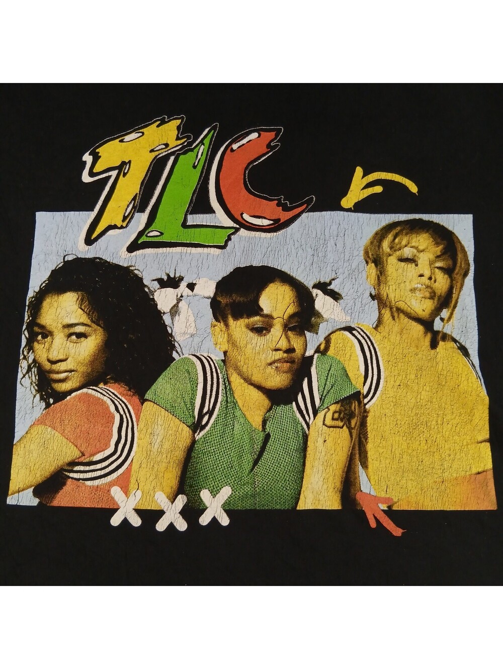 TLC Band Tee Shirt Large L Black Graphic Vintage Style Y2K Streetwear Retro